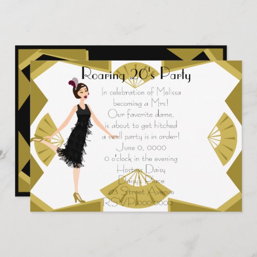 Art Deco Doll Kaart (Voorkant / Achterkant)