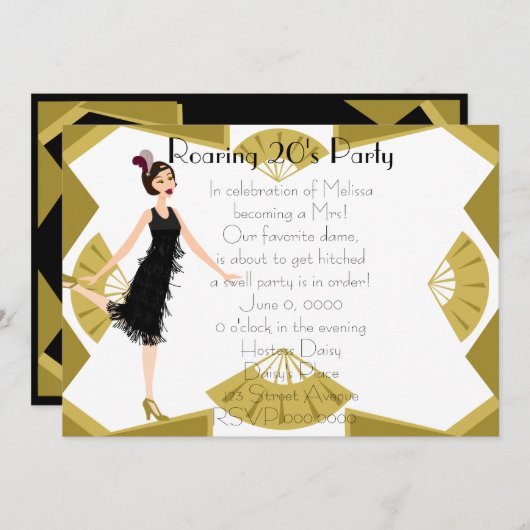 Art Deco Doll Kaart (Voorkant / Achterkant)