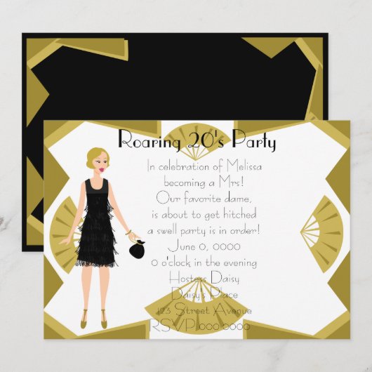 Art Deco Doll Kaart (Voorkant / Achterkant)