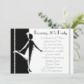 Art Deco Doll met parels Kaart (Staand voorkant)