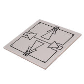 Art Deco Double Arrow op Black en Silver Tegel Tegeltje (Zijkant)