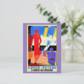 art deco Dover Ostend North Zee Ferry Briefkaart (Staand voorkant)