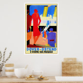  art deco Dover Ostend North Zee Ferry Poster (Keuken)