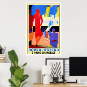  art deco Dover Ostend North Zee Ferry Poster (Thuiskantoor)