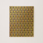 Art Deco Dragon Scales - Blue and Gold Scales Legpuzzel<br><div class="desc">An Art Deco-style dragon scale pattern in the colors of blue and gold.</div>