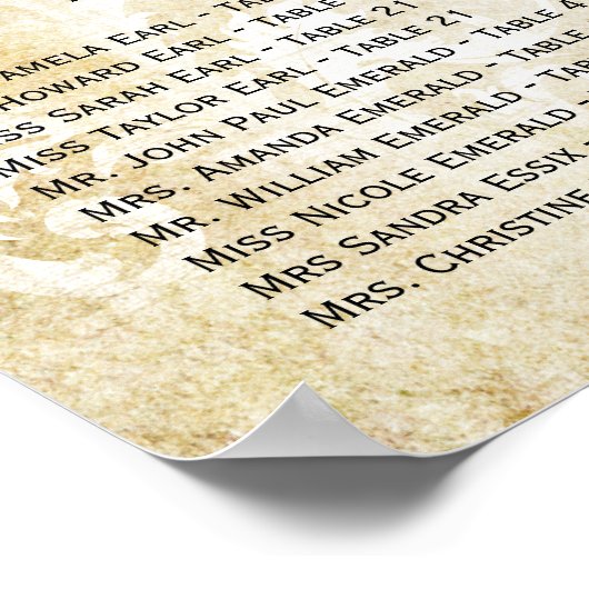 ART DECO Dragonfly Foto Wedding Seding Chart Poster (Hoek)