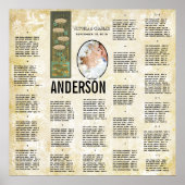 ART DECO Dragonfly Foto Wedding Seding Chart Poster (Voorkant)