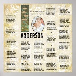 ART DECO Dragonfly Foto Wedding Seding Chart Poster