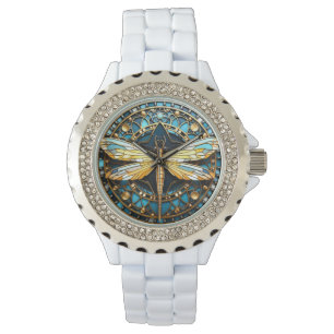 Art Deco Dragonfly  geometrisch elegant Horloge