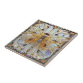 Art Deco Dragonfly Glas in lood Kostbare Pareltjes Tegeltje (Zijkant)