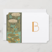 Art Deco Dragonfly Lily Pad Fairytale Wedding Kaart (Achterkant)