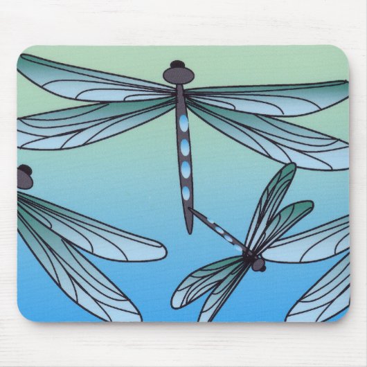 Art Deco Dragonfly Muismat (Voorkant)