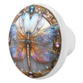 Art Deco Dragonfly Pareltjes Parels Keramische Knop (Rechts)