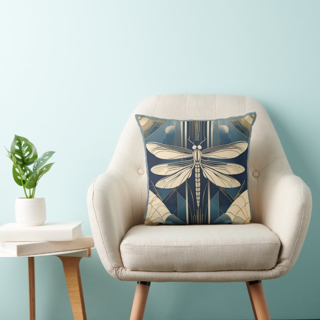 Art Deco Dragonfly Sierkussen (Stoel)