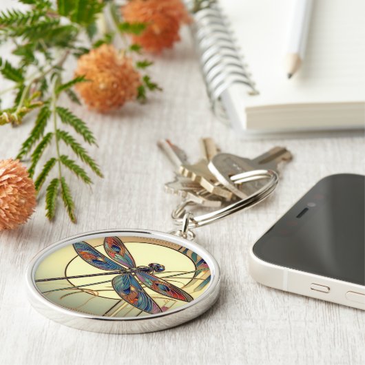 Art Deco Dragonfly Sleutelhanger (Zijkant)