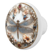 Art Deco Dragonfly Turquoise Parels Pareltjes Keramische Knop (Rechts)