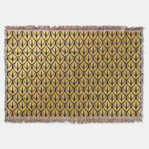 Art Deco Dragonschubben - Blauwe en Gouden Schubbe Deken