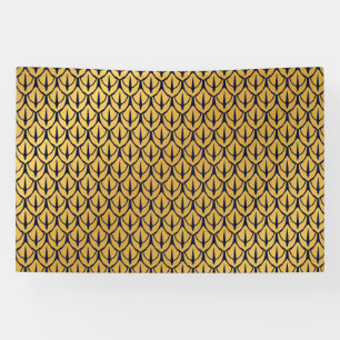 Art Deco Dragonschubben - Blauwe en Gouden Schubbe Spandoek