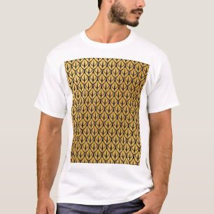 Art Deco Dragonschubben - Blauwe en Gouden Schubbe T-shirt