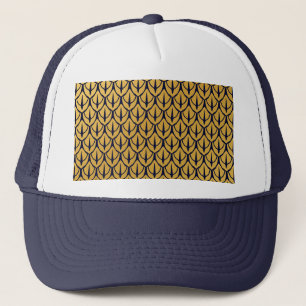 Art Deco Dragonschubben - Blauwe en Gouden Schubbe Trucker Pet