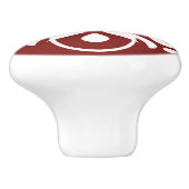 Art Deco Drawer Pull - Burgundy Keramische Knop (Zijkant)