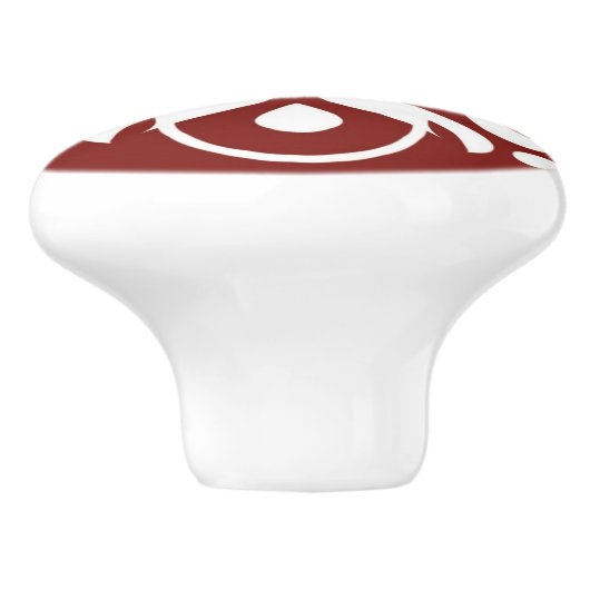 Art Deco Drawer Pull - Burgundy Keramische Knop (Zijkant)