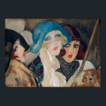 Art Deco Drie Vrouwen onder een paraplu Poster<br><div class="desc">Datum: 1920. Drie vrouwen onder een paraplu van de Deense kunstenaar Gerda Wegener. Waterverf. Stijl: Art Nouveau (modern), Art Deco.</div>