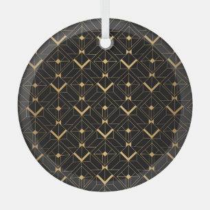Art Deco driehoek: luxe patroon. Glas Ornament
