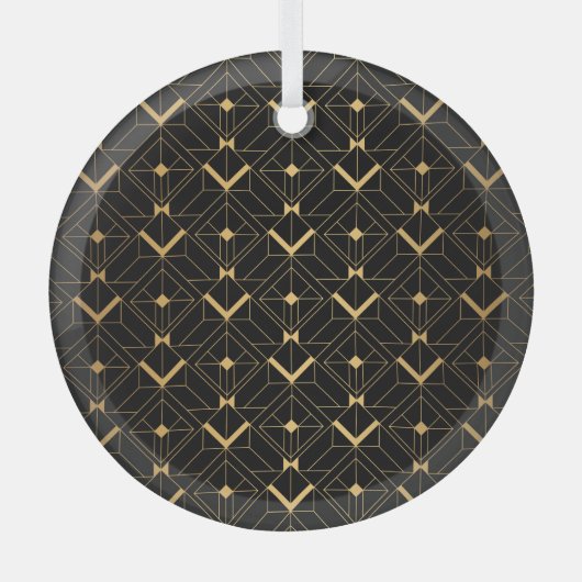 Art Deco driehoek: luxe patroon. Glas Ornament (Voorkant)