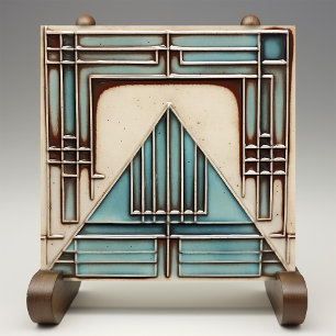 Art Deco driehoekige geometrie Tegeltje