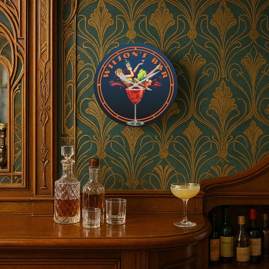 Art Deco Drink Advertentie Pub of Bar Grote Klok