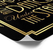 Art Deco DRINK CHAMPAGNE DANCE ONDER STARS Print (Hoek)