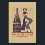 Art Deco Drink Poster<br><div class="desc">Het mooie Kunstdeco adverteren poster voor champagne in tinten blauwen browns. Met een reuzenfles vol bubbels die bewonderd wordt door twee mooie dames die gekleed zijn in Art Deco-kikkers.</div>