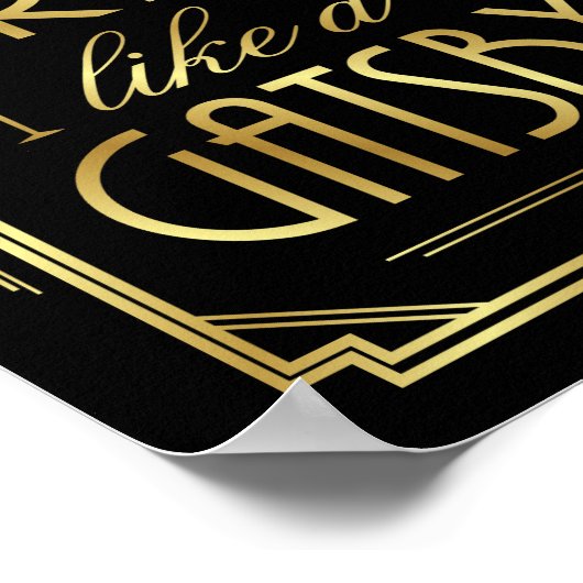 Art Deco-DRINK ZOALS een GATSBY-gebarentafdruk Poster (Hoek)