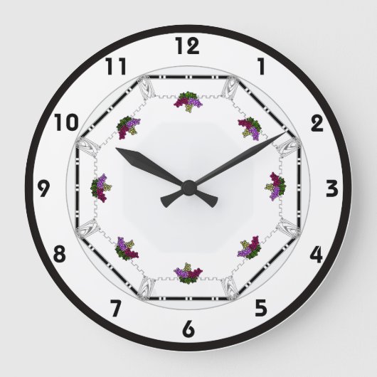 Art Deco-druiven Grote Klok (Voorkant)