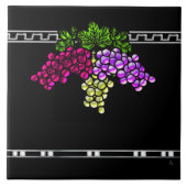 Art Deco Druiven (Keramische Tegel) Tegeltje (Voorkant)