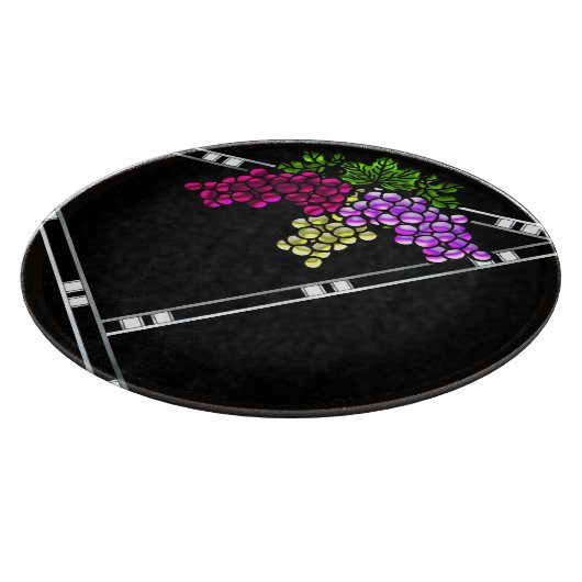 Art Deco-druiven op zwart Snijplank (Hoek)