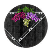 Art Deco-druiven op zwart Snijplank (Voorkant)