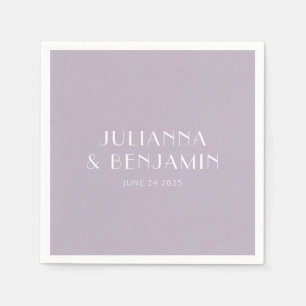 Art Deco Dusty Lila Eenvoudig aangepast huwelijk Servet