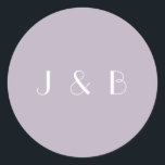 Art Deco Dusty Lila Eenvoudige Monogrammen Ronde Sticker<br><div class="desc">Monogrammen  kunst Deco Eenvoudig aangepaste bruiloft Klassieke ronde Sticker in Dusty Lila</div>