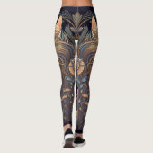 Art Deco Dusty Roos Cat Lover Yoga Leggings (Achterkant)