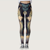 Art Deco Dusty Roos Cat Lover Yoga Leggings (Voorkant)