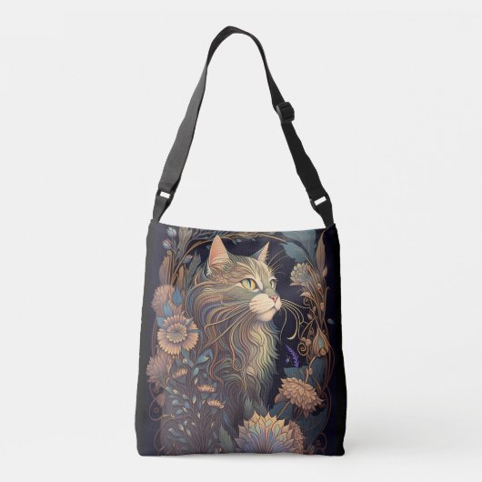 Art Deco Dusty Roos Kat Lover Crossbody Tas (Achterkant)