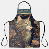 Art Deco Dusty Roos Kat Lover Schort (Voorkant)