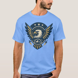 Art-Deco Eagle Embleem — Geometrische kam T-shirt