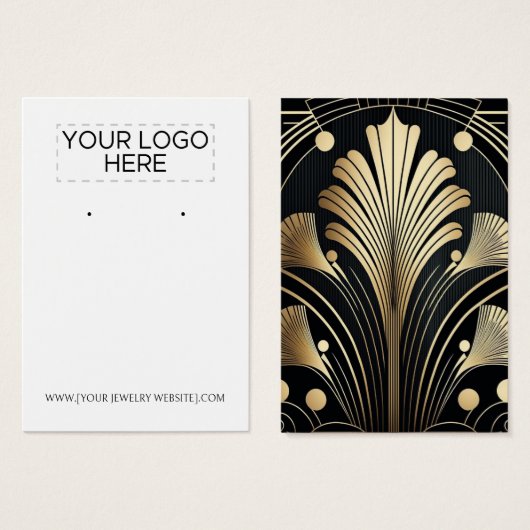 Art Deco Earring Display Kaart (Voorkant /achterkant)