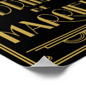 Art Deco Eat Drink en huwelijksbruiloft Afdrukken Poster (Hoek)