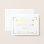 Art Deco echt gouden folie trouwrepetitie uitnodig Folie Kaarten (Voorkant met envelop)