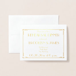 Art Deco echt gouden folie trouwrepetitie uitnodig Folie Kaarten
