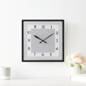 Art Deco eenvoudig grijs Vierkante Klok (Huis)